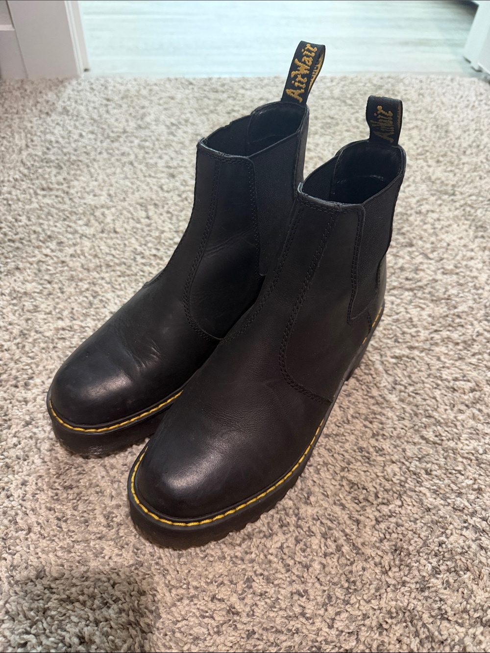 Dr. Martens Men’s Black Chukka Boots with Yellow Stitching